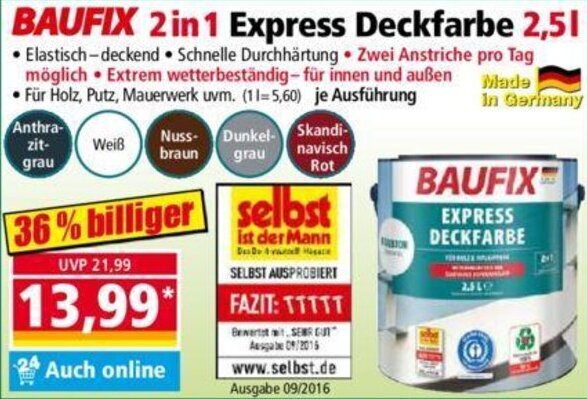 Baufix In Express Deckfarbe L Angebot Bei Norma