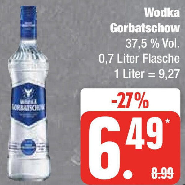 Wodka Gorbatschow 0 7 Liter Flasche Angebot Bei Edeka