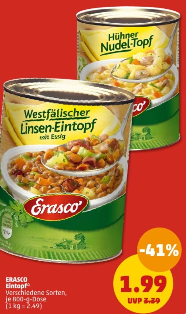 Erasco Eintopf G Dose Angebot Bei Penny