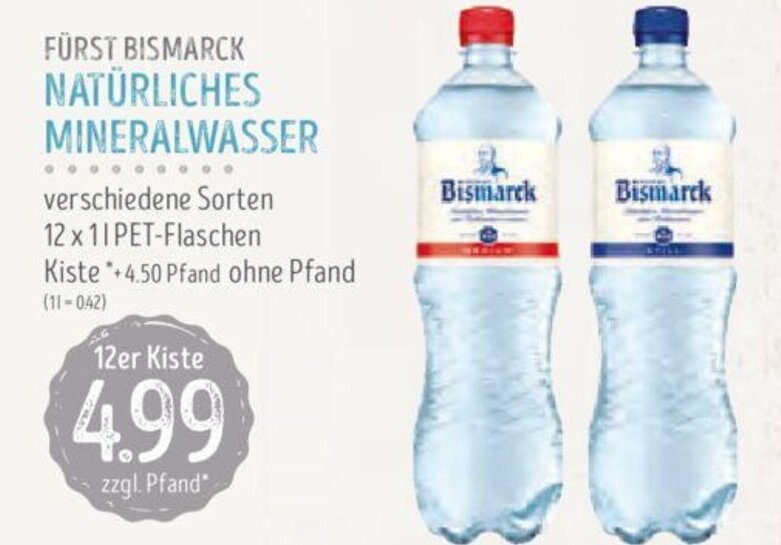 F Rst Bismarck Nat Rliches Mineralwasser L Angebot Bei Edeka Struve