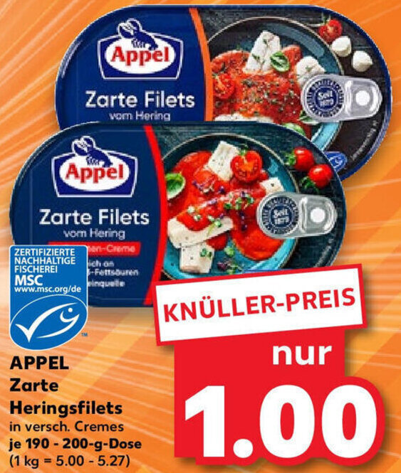 Appel Zarte Heringsfilets G Dose Angebot Bei Kaufland