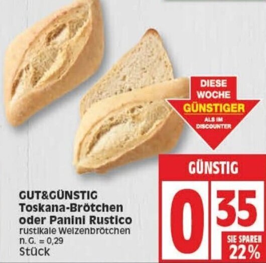 Gut G Nstig Toskana Br Tchen Oder Panini Rustico Angebot Bei Edeka