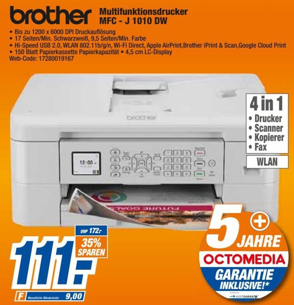 Brother Multifunktionsdrucker Mfc J Dw Angebot Bei Expert Octomedia