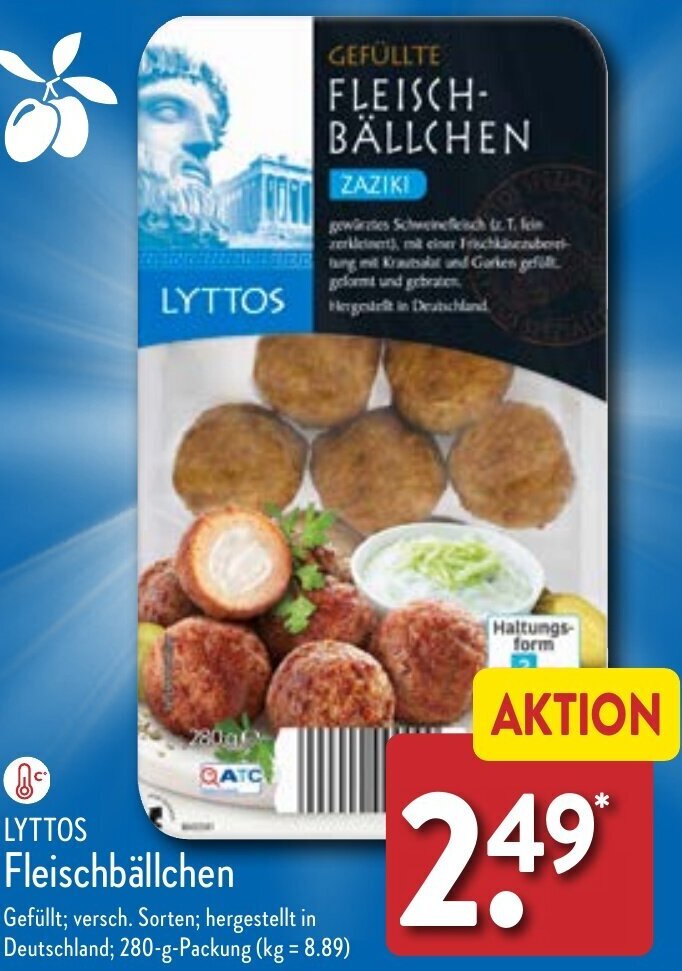 LYTTOS Fleischbällchen 280 g Packung Angebot bei Aldi Nord