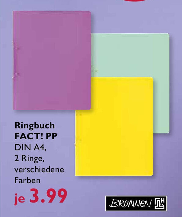 BRUNNEN Ringbuch FACT PP DIN A4 2 Ringe Angebot Bei Kaufhaus Gassmann