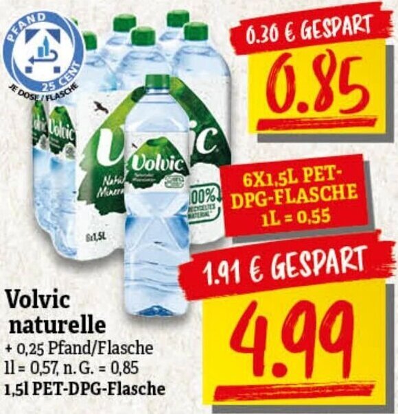 Volvic Naturelle L Pet Dpg Flasche Angebot Bei Nah Gut