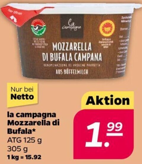 La Campagna Mozzarella Di Bufala Angebot Bei Netto