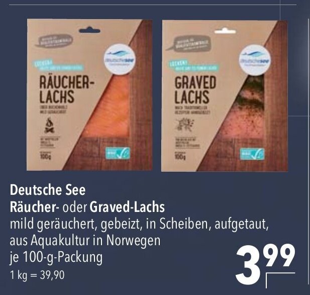 Deutsche See Räucher oder Graved Lachs 100g Angebot bei CITTI Markt