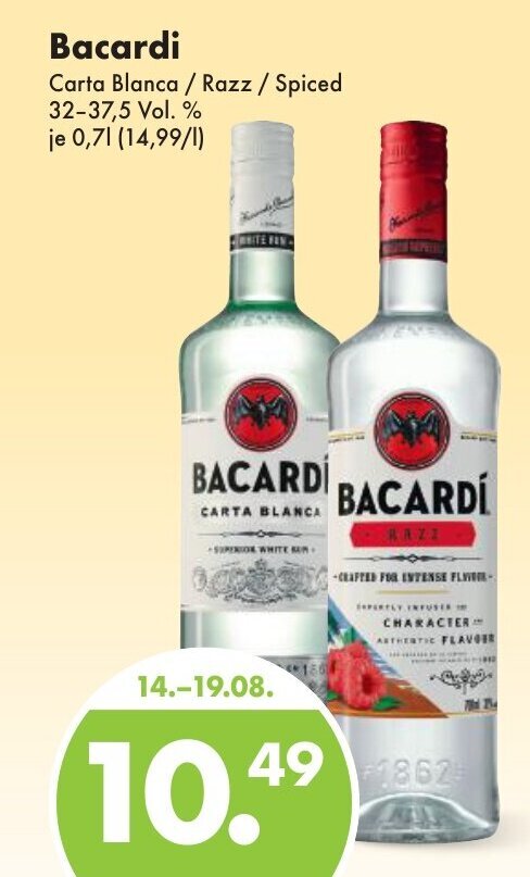 Bacardi Carta Blanca Razz Spiced Vol Ml Angebot Bei