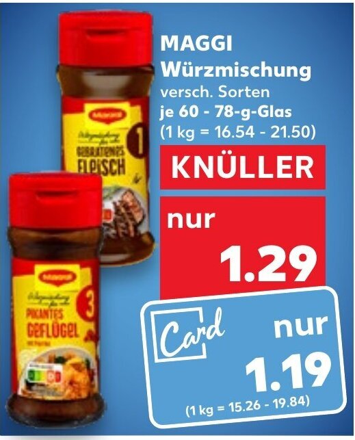 Maggi W Rzmischung G Glas Angebot Bei Kaufland