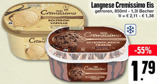 Langnese Cremissimo Eis 850ml 1 3 L Becher Angebot Bei Edeka