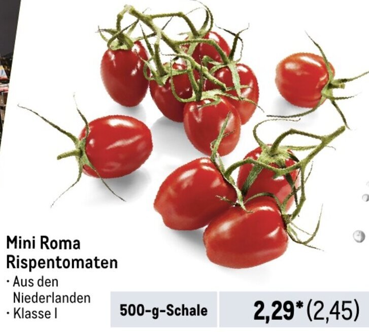 Mini Roma Rispentomaten 500 G Schale Angebot Bei METRO