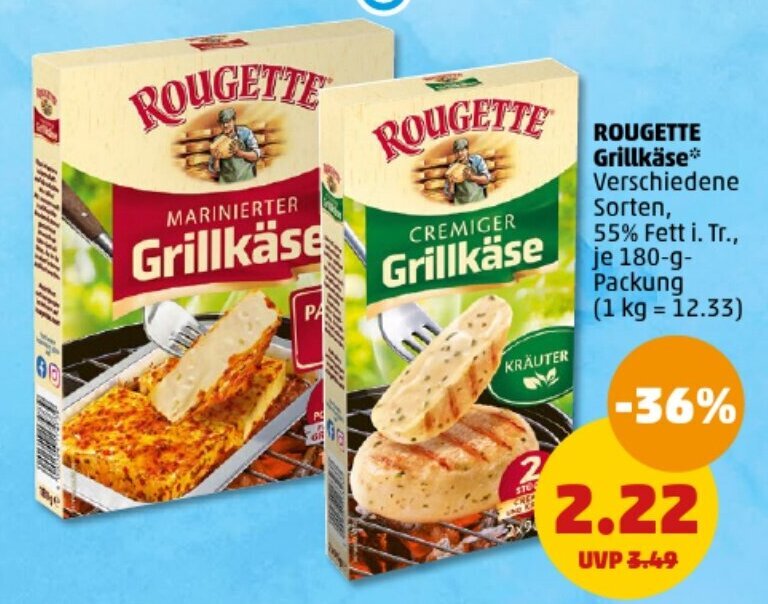 ROUGETTE Grillkäse 180 g Packung Angebot bei PENNY