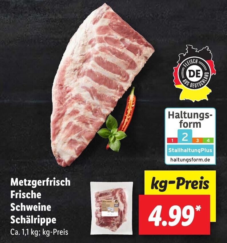 Metzgerfrisch Frische Schweine Schälrippe 1 1 kg Angebot bei Lidl