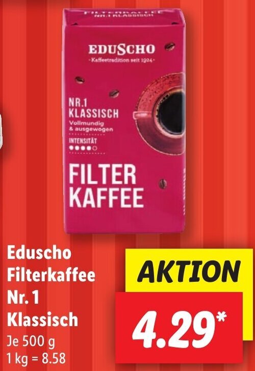 Eduscho Filterkaffee Nr Klassisch G Angebot Bei Lidl