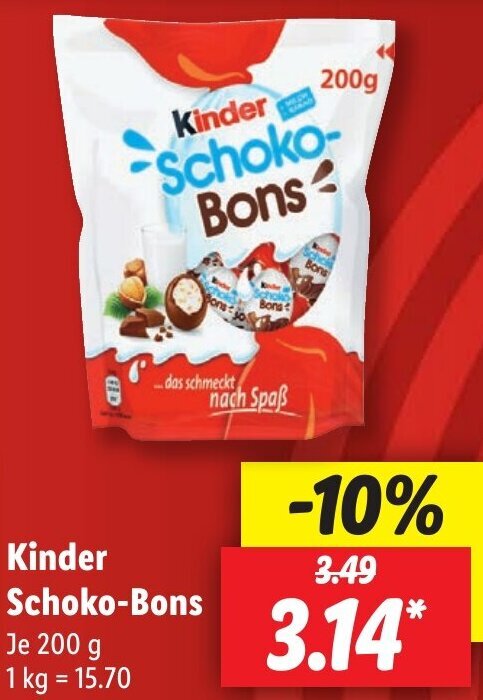 Kinder Schoko Bons 200 G Angebot Bei Lidl