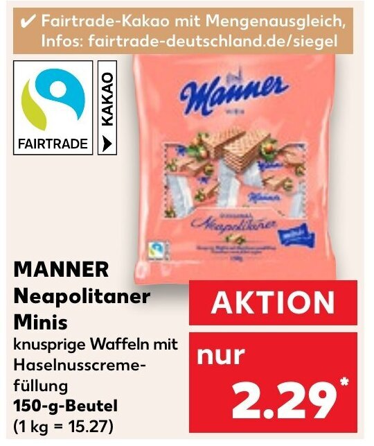 MANNER Neapolitaner Minis 150 G Beutel Angebot Bei Kaufland