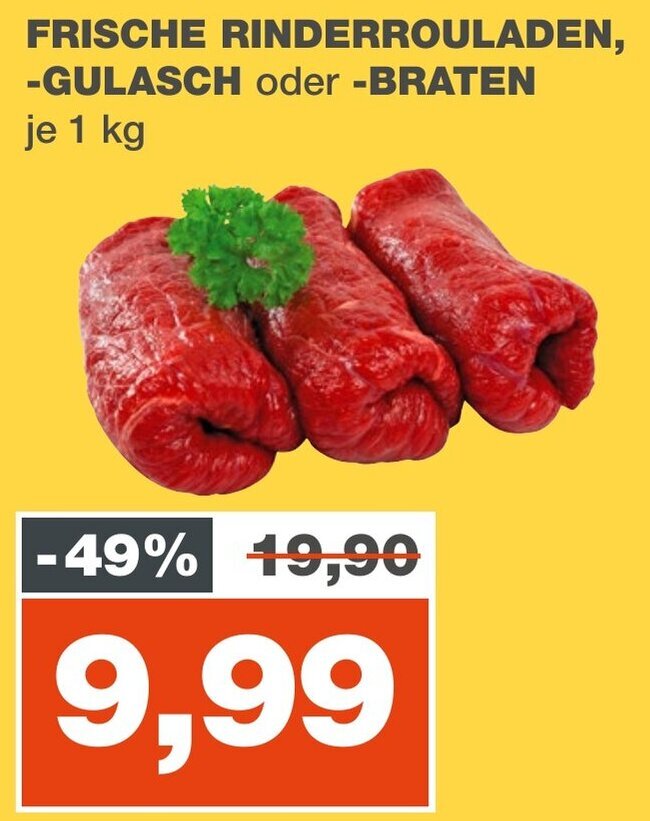 Frische Rinderrouladen Gulasch Oder Braten Kg Angebot Bei Mein Real