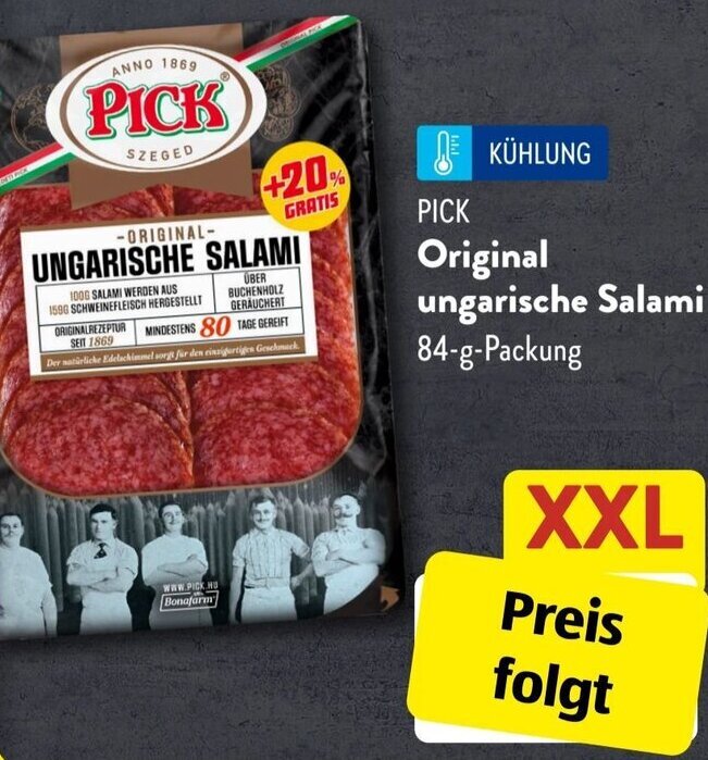 PICK Original ungarische Salami 84 g Packung Angebot bei Aldi Süd