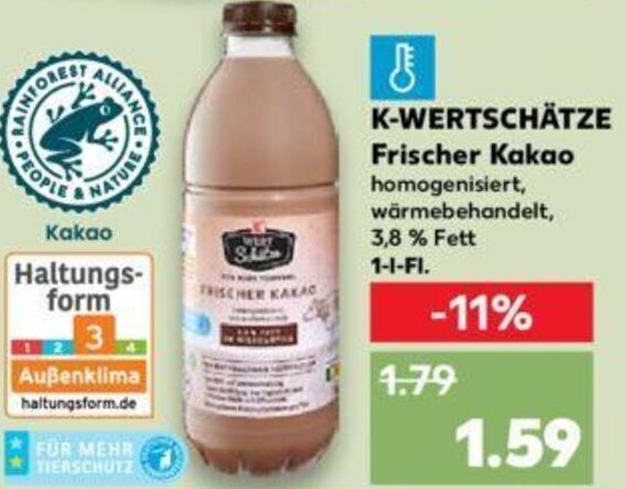 K Wertsch Tze Frischer Kakao L Fl Angebot Bei Kaufland