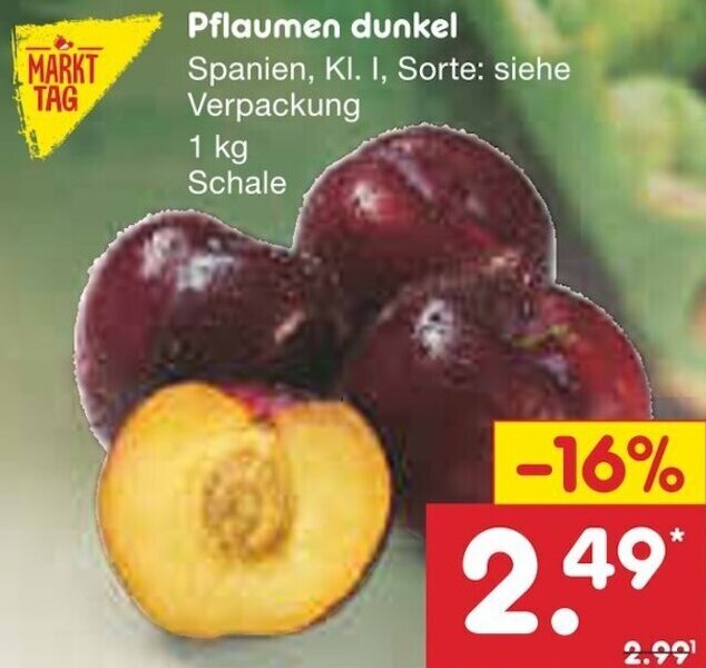 Pflaumen Dunkel Kg Schale Angebot Bei Netto Marken Discount