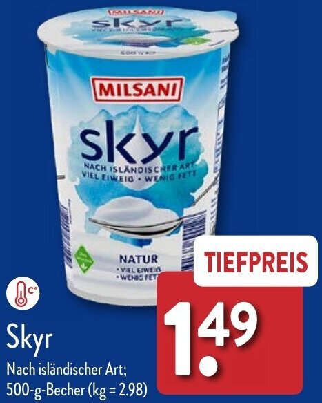 MILSANI Skyr 500 G Becher Angebot Bei Aldi Nord