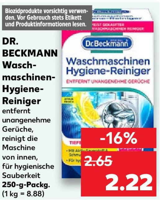 DR BECKMANN Waschmaschinen Hygiene Reiniger 250 G Packg Angebot Bei