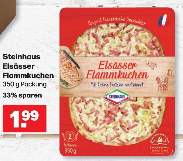 Steinhaus Elsässer Flammkuchen 350 g Packung Angebot bei Handelshof