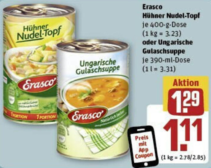 Erasco H Hner Nudel Topf G Dose Oder Ungarische Gulaschsuppe Ml