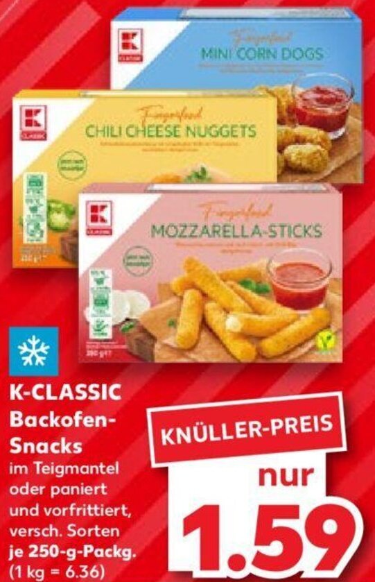 K CLASSIC Backofen Snacks 250 G Packg Angebot Bei Kaufland