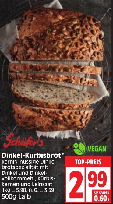 Sch Fer S Dinkel K Rbisbrot G Laib Angebot Bei Edeka