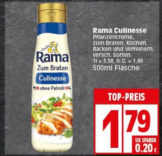 Rama Culinesse Pflanzencreme Ml Angebot Bei Elli Markt