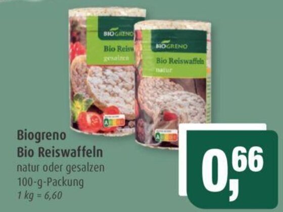 Biogreno Bio Reiswaffeln Natur Oder Gesalzen 100 G Packung Angebot Bei