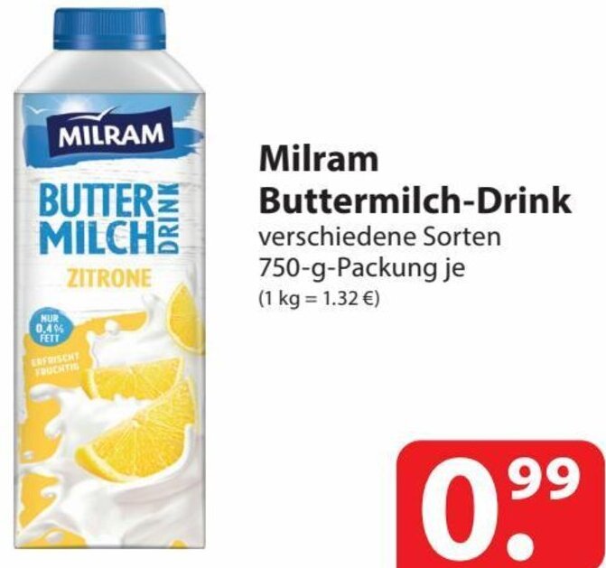 Milram Buttermilch Drink G Packung Angebot Bei Famila Nord Ost