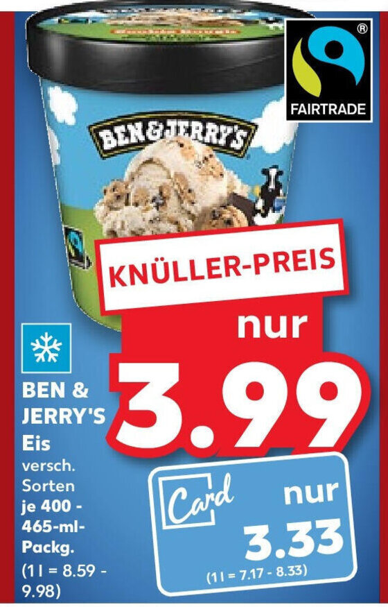 Ben Jerry S Eis Ml Packg Angebot Bei Kaufland