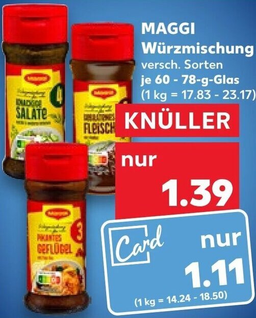 MAGGI Würzmischung 60 78 g Glas Angebot bei Kaufland