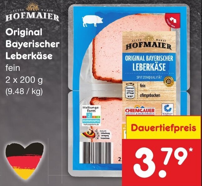 Hofmaier Original Bayerischer Leberk Se X G Angebot Bei Netto