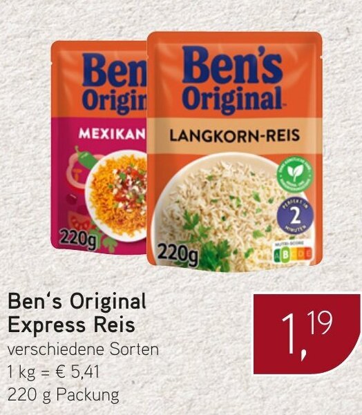 Ben S Original Express Reis Verschiedene Sorten G Angebot Bei Dornseifer