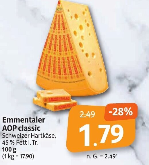 Emmentaler Aop Classic Schweizer Hartk Se G Angebot Bei Markant Markt