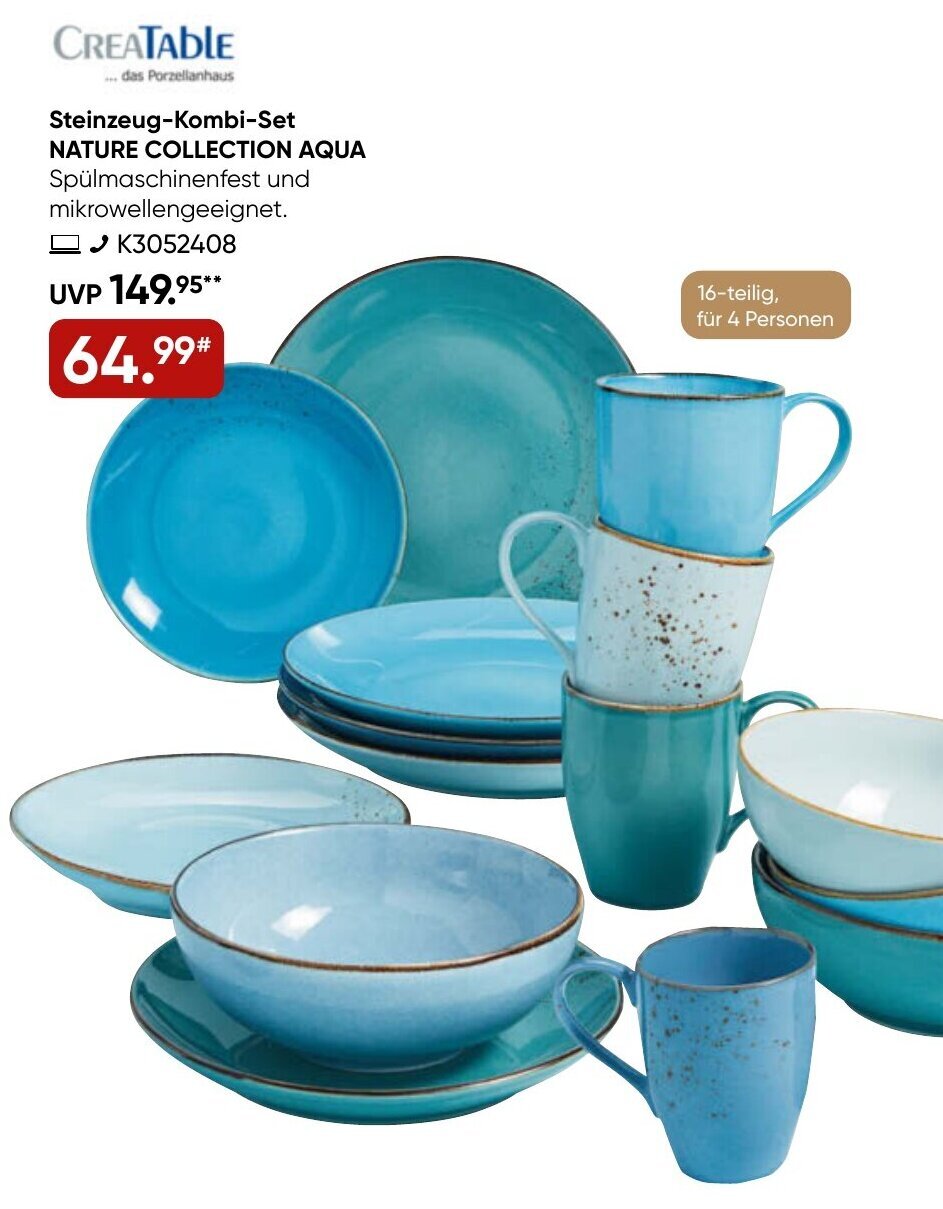 Creatable Steinzeug Kombi Set Nature Collection Aqua Angebot Bei Galeria