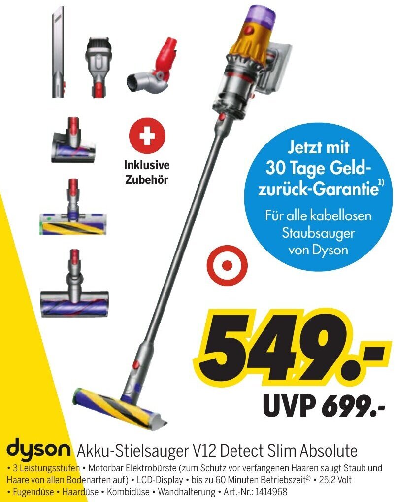 Dyson Akku Stielsauger V12 Detect Slim Absolute Angebot Bei MEDIMAX