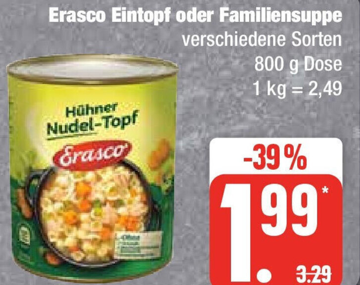 Erasco Eintopf Oder Familiensuppe G Dose Angebot Bei Edeka