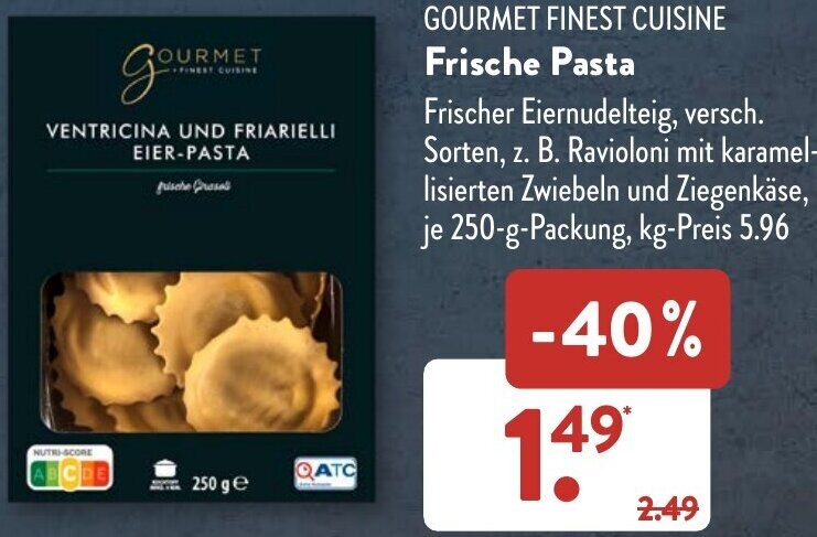 Gourmet Finest Cuisine Frische Pasta G Packung Angebot Bei Aldi S D