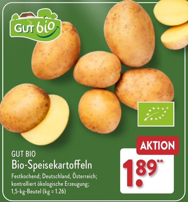 GUT BIO Bio Speisekartoffeln 1 5 Kg Beutel Angebot Bei Aldi Nord