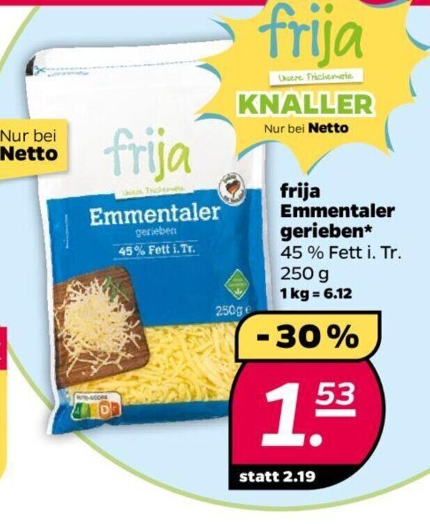 Frija Emmentaler Gerieben G Angebot Bei Netto