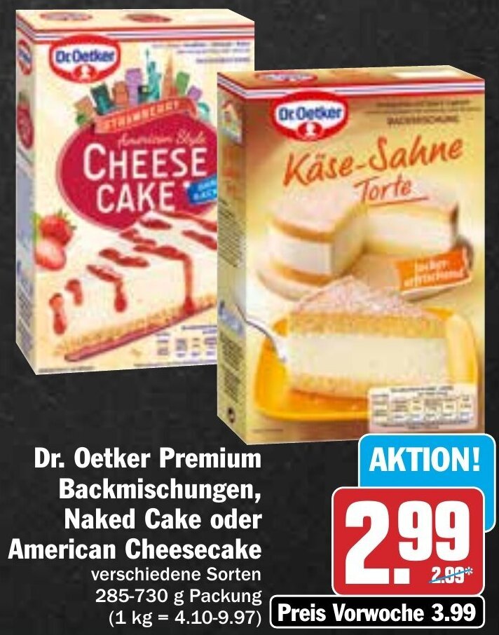 Dr Oetker Premium Backmischungen Naked Cake Oder American Cheesecake