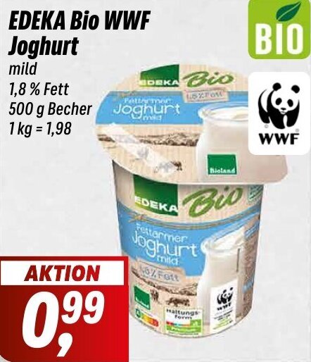 Edeka Bio Wwf Joghurt G Becher Angebot Bei Simmel