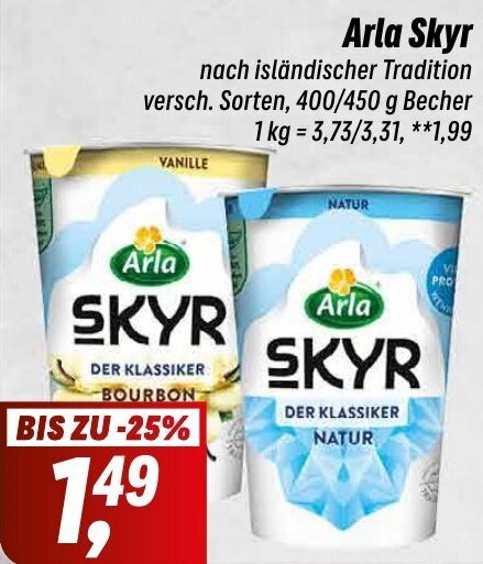 Arla Skyr 400 450 G Becher Angebot Bei Simmel