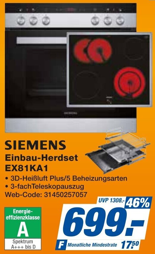 SIEMENS Einbau Herdset EX81KA1 Angebot Bei Expert Techno Land