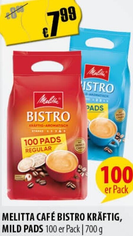 Melitta Caf Bistro Kr Ftig Mild Pads Er Pack G Angebot Bei